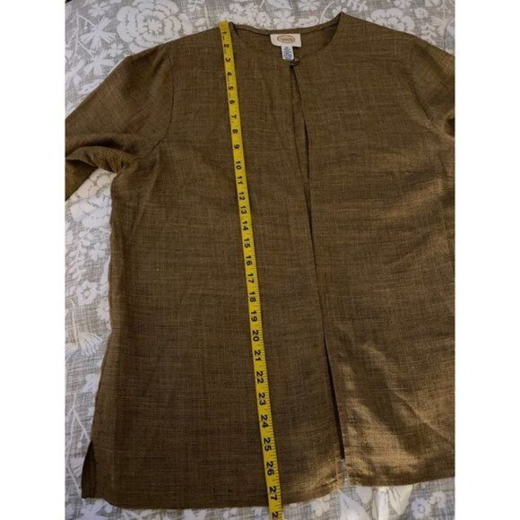 Talbots Women’s Vintage Linen Blend Maxi Dress & Jacket 10 Tan Brown Lightweight - Picture 10 of 12